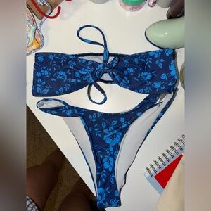 Blue Floral Bikini Set